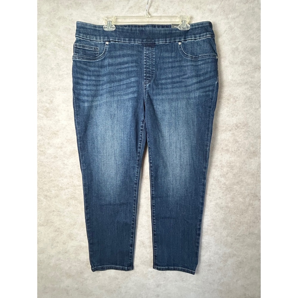 Chicos Pull On Jegging Ankle Jeans 3P 16P Inverness Indigo Blue Petite 570305551